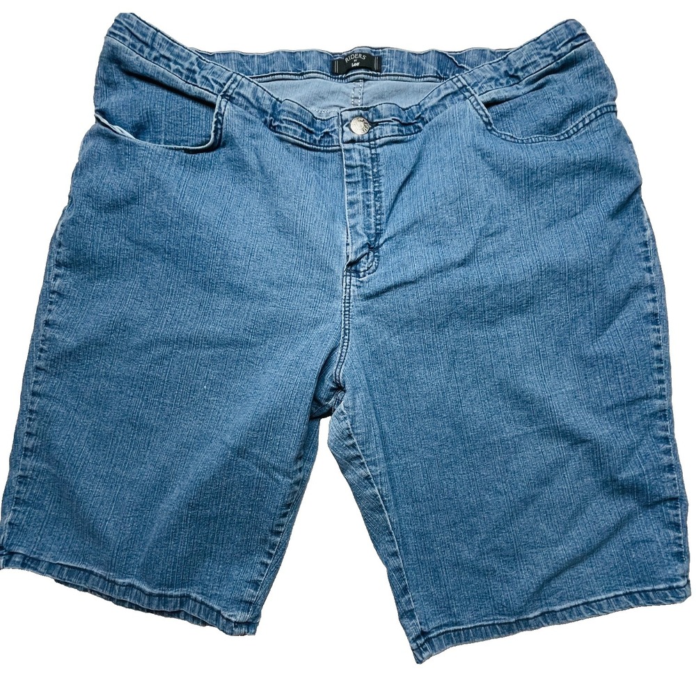 Riders by Lee Bermuda Shorts Women‎ 18W M Plus Size Blue Denim Stretch Casual